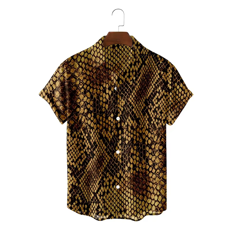 Chemise streetwear imprimé léopard pour hommes et femmes, chemisier respirant, vêtements Harajuku, m