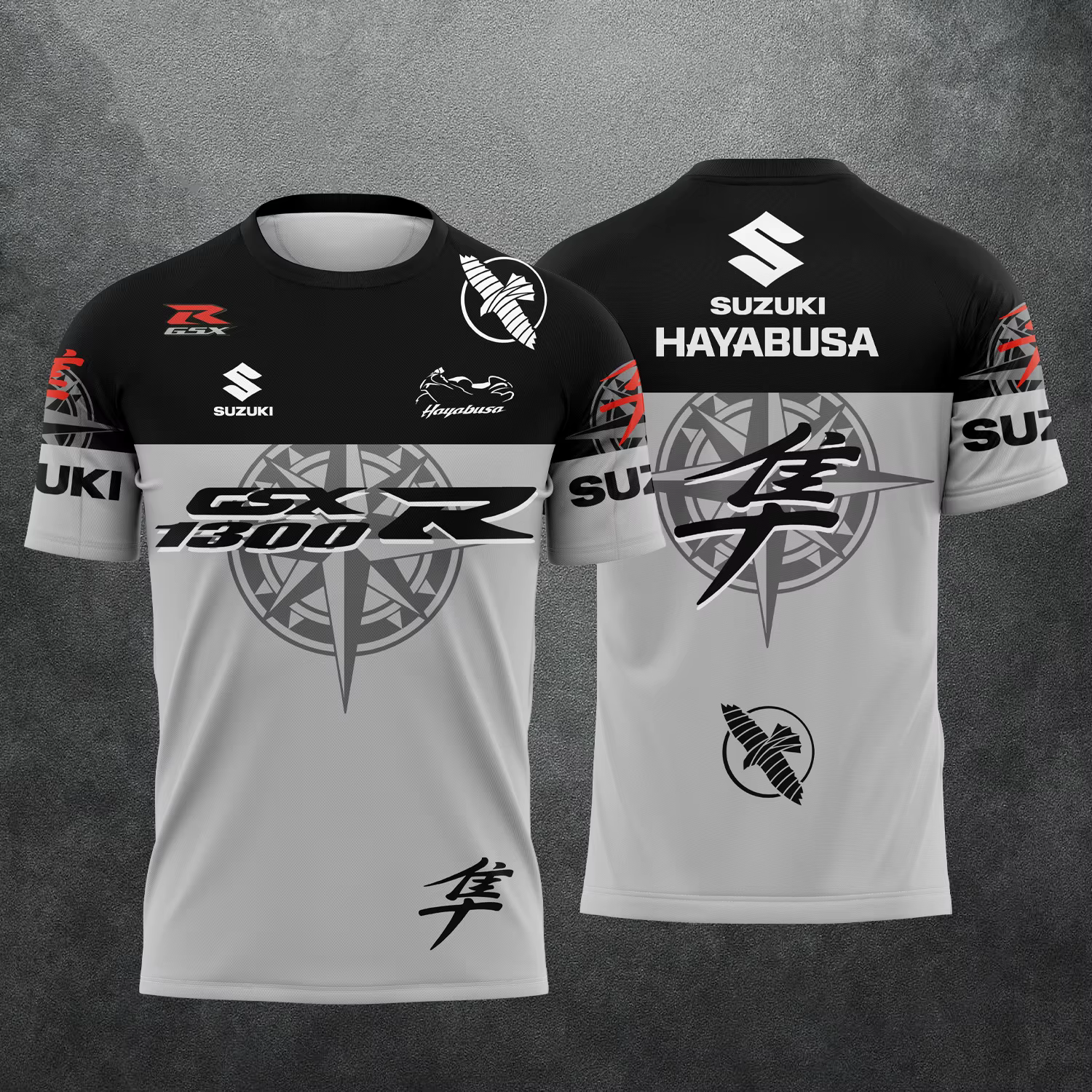 T-shirt à manches courtes pour hommes et femmes, avec logo de l'équipe de moto Suzuki Hayabusa, pour