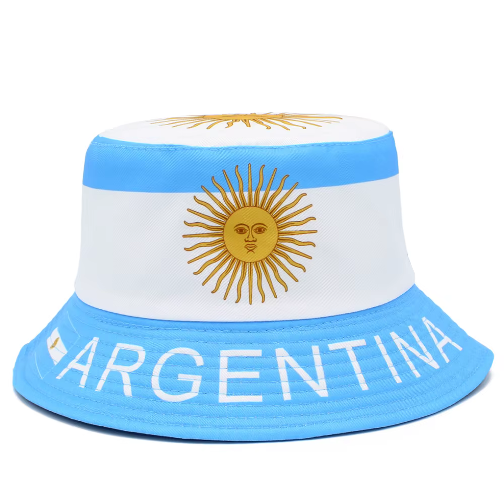 Chapeau Bob Réversible Drapeau Argentine pour Hommes et Femmes – Chapeau de Pêcheur Réversible à Dou