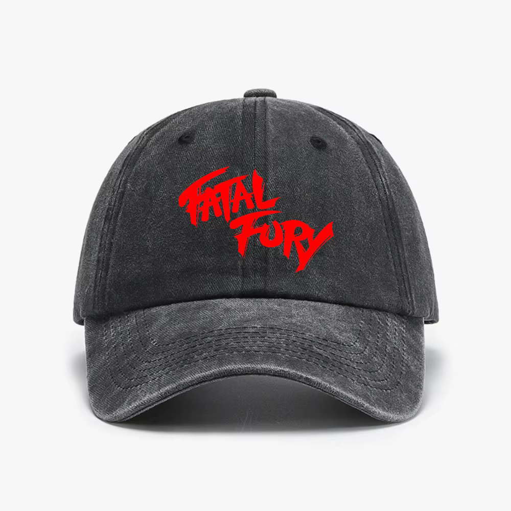 Casquette de baseball FURY FATAL Hat The King of Fighters, style vintage, en denim délavé, unisexe, 