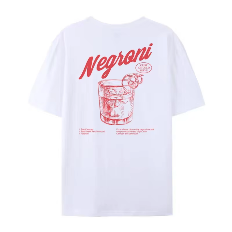 Negroni femmes dos imprimé Style rétro T-Shirts Cocktail boire t-shirt Harajuku Streetwear graphique