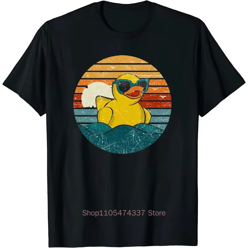 T-shirt décontracté pour femmes, motif canard en caoutchouc mignon, canard cœur, oiseau amusant, can