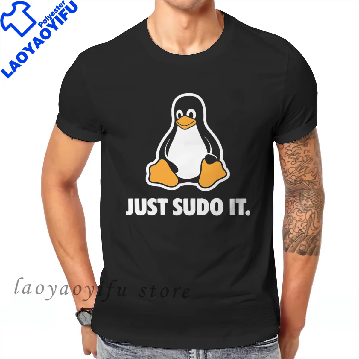 Hommes vêtements juste Sudo It t-shirt drôle pour hommes système d'exploitation Linux Tux pingouin v
