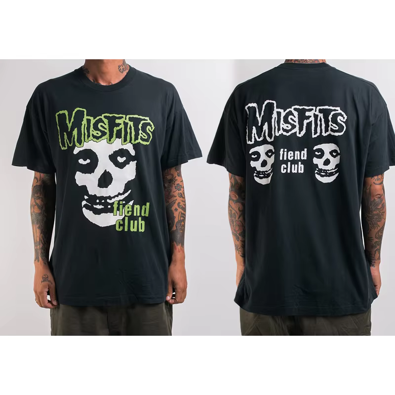 T-shirt décontracté Misfits Band Rock Hardcore Punk pour hommes et femmes, haut de gamme de la marqu
