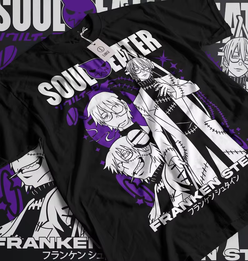 Chemise Mangeur d'Âme Maka Albarn, Vêtements de Dessin Animé, Franken stein