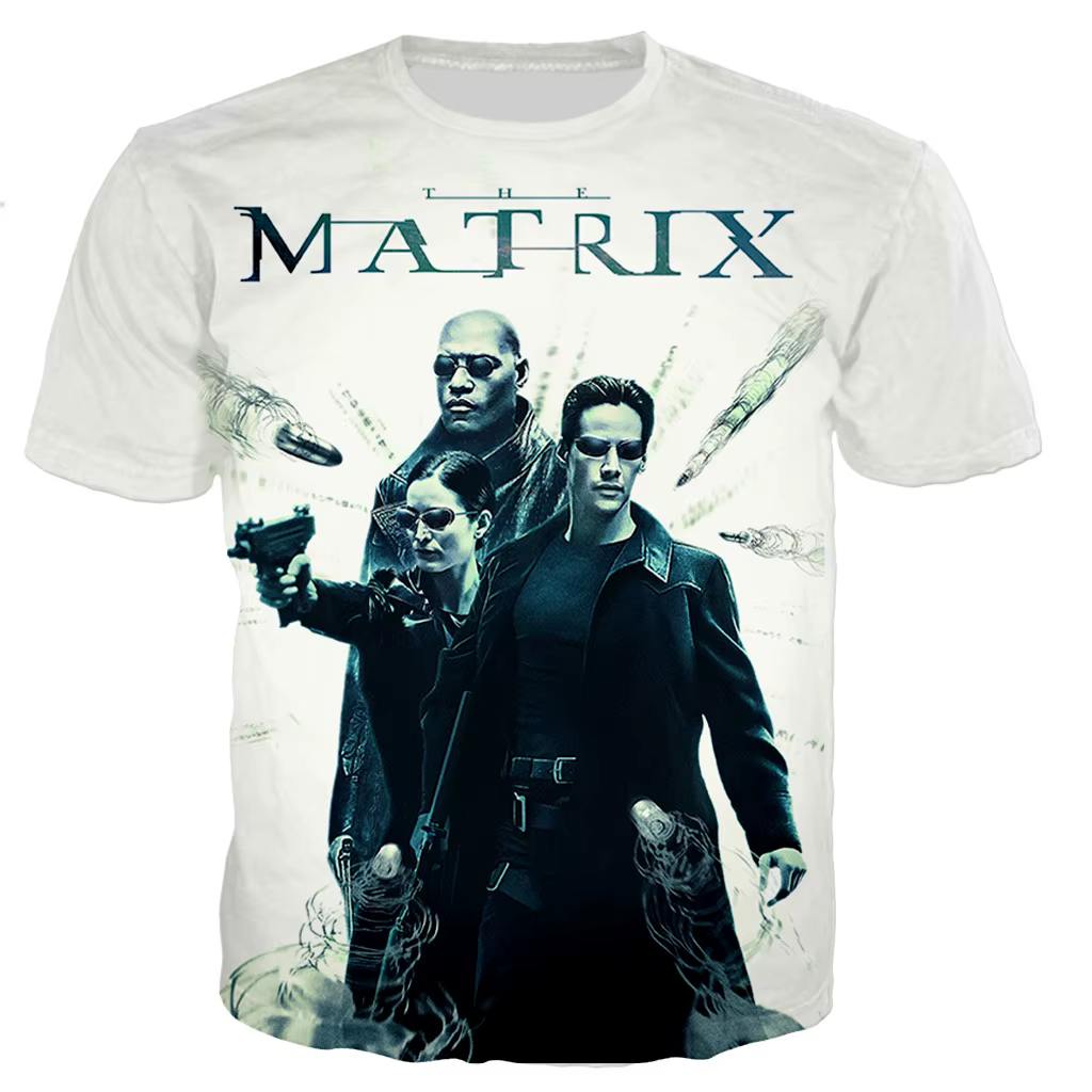 2023 nouvelle série TV américaine la matrice impression 3D t-shirts hommes/femmes 3D la matrice impr