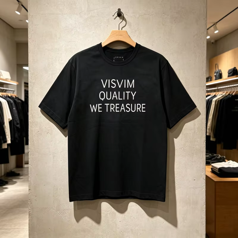 T-shirt Visvim Stitch Box Label 26SS Japon Homme Femme Haute Qualité Imprimé Simple Manches Courtes 