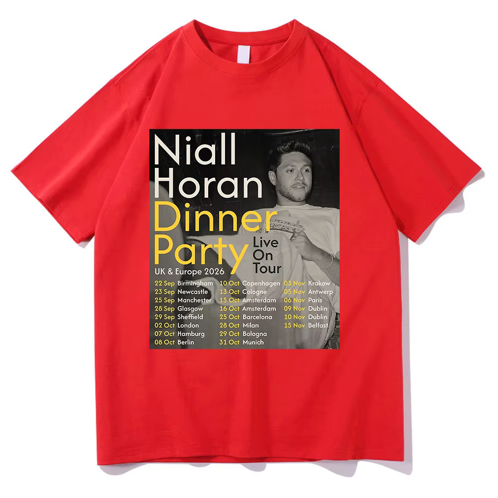 T-shirt Niall Horan 2026 Album Dinner Party – Vêtements Mode Femme/Homme en Coton, T-shirts Graphiqu