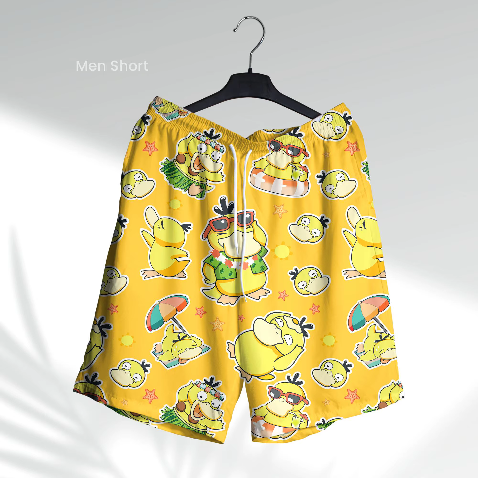 T-shirt graphique Pokémon, chemise hawaïenne à motif canard, T-shirt d'été décontracté pour hommes, 