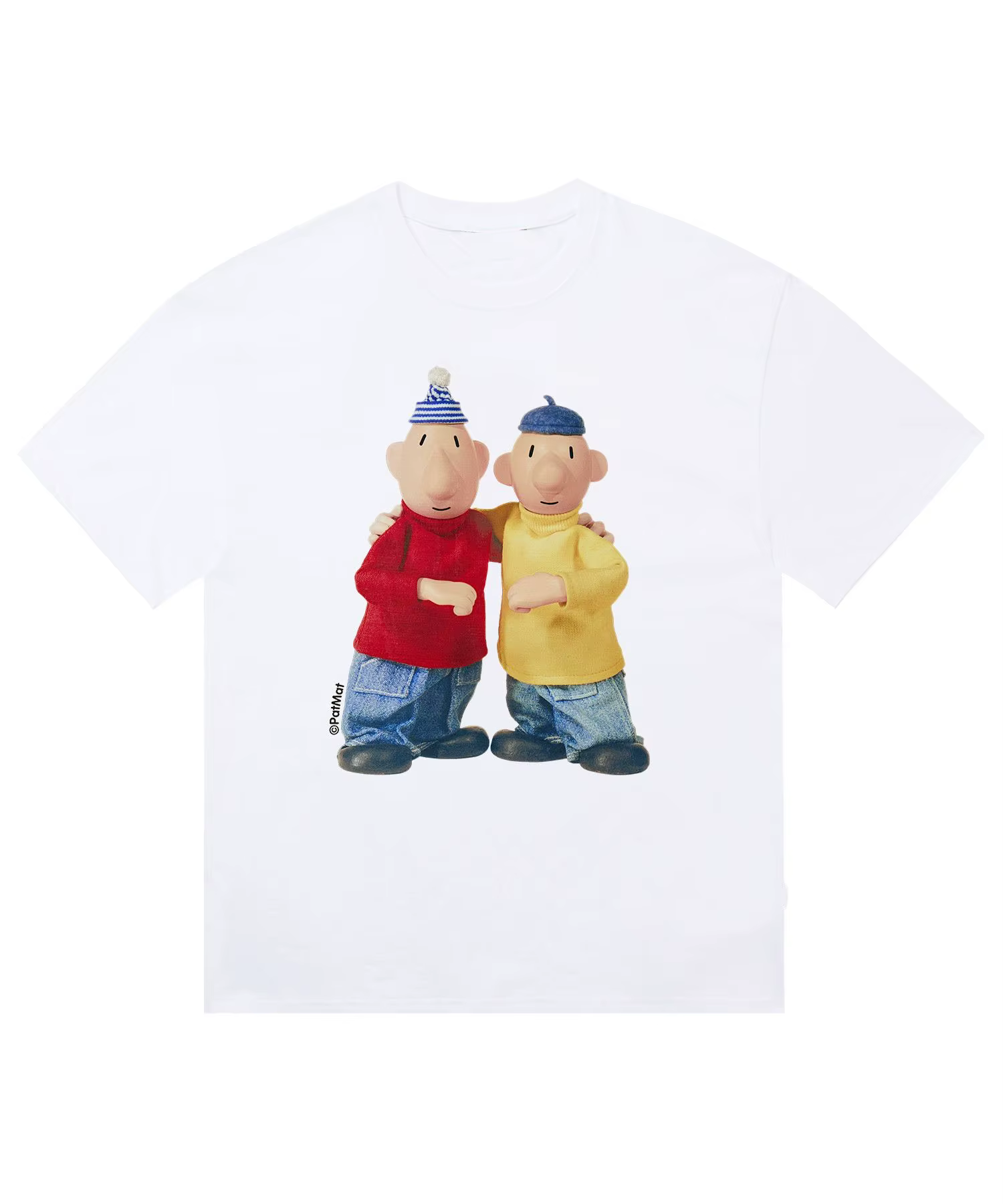 T-shirt à motif imprimé de personnages de dessins animés amusants, tendance de la mode, manches cour