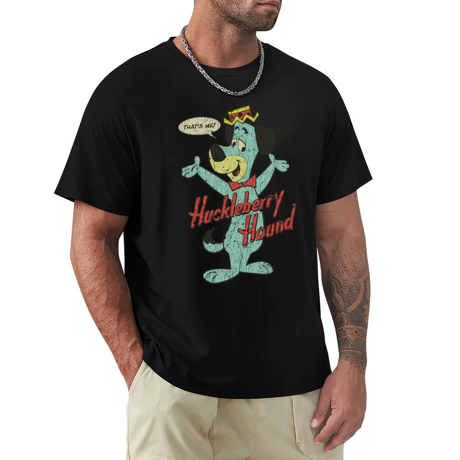 T-shirt graphique Huckleberry Hound pour hommes, t-shirts pour garçons, t-shirts pour un garçon, mod