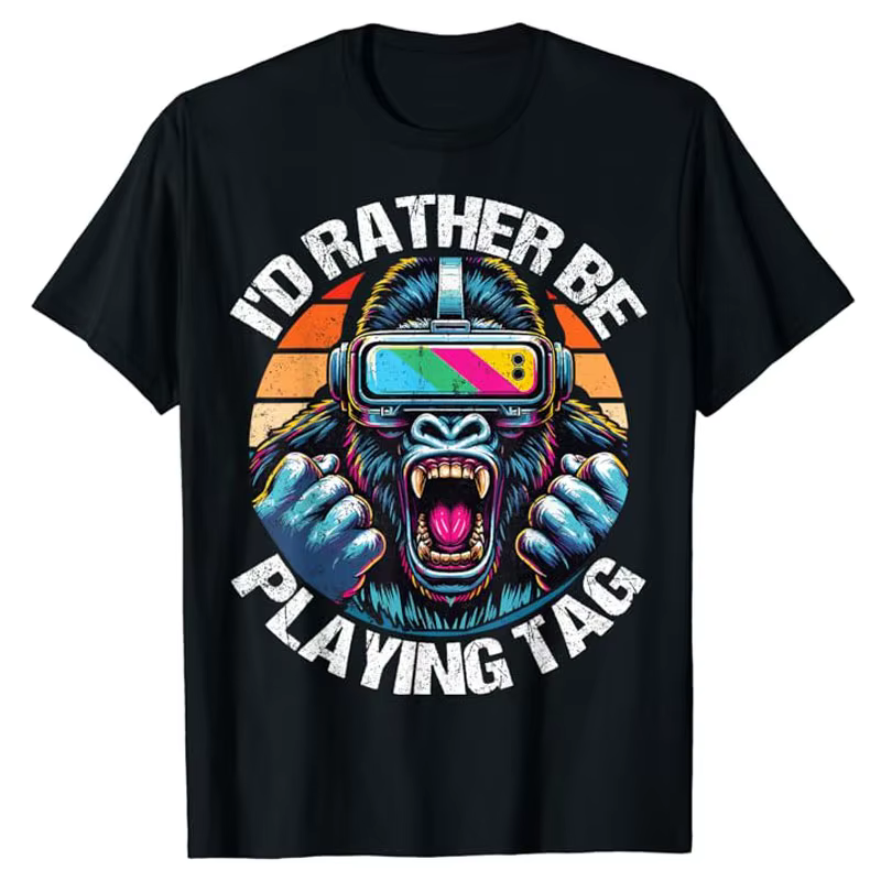 Je jouerais plutôt Tag Gorilla Monke Tag, VR Gamer T-Shirt, Cute Gaming Net, Sarcasm Saying Tee, Y-G