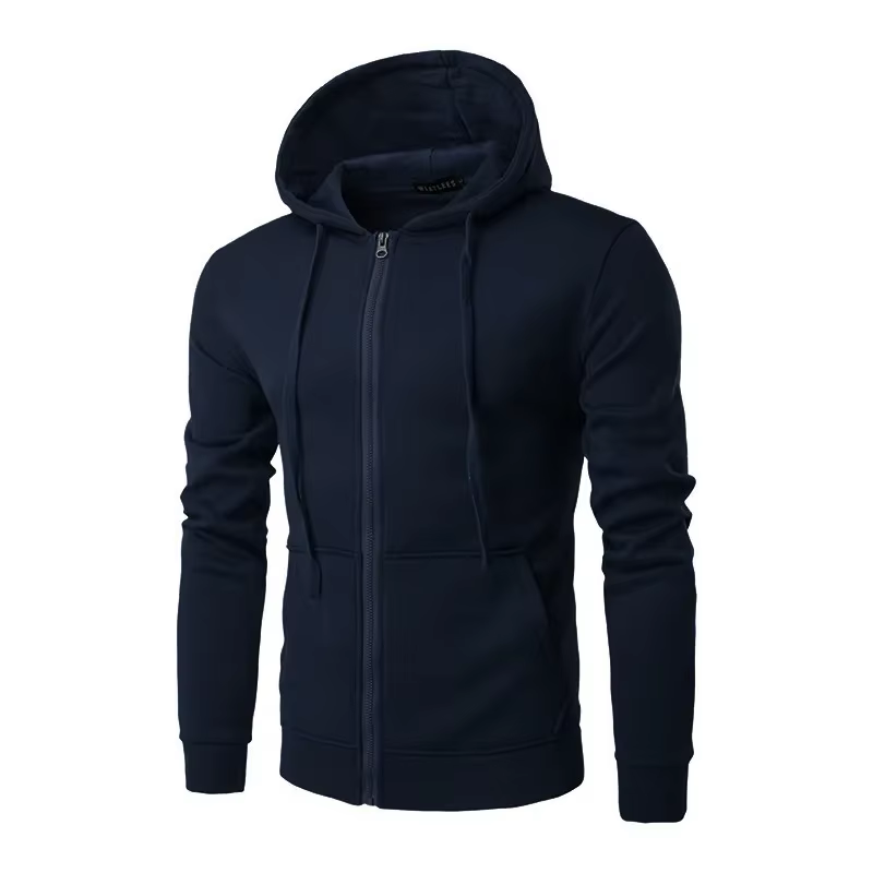 Sweat à capuche ample et décontracté en polaire pour hommes, à la mode, avec fermeture éclair, adapt