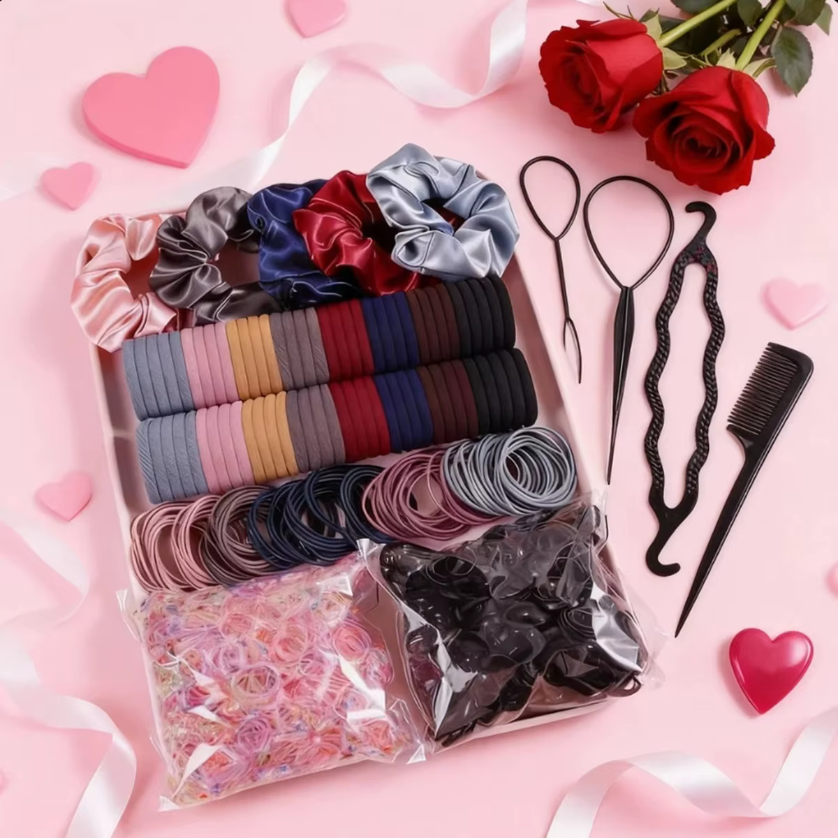 1109 pièces d'attaches de cheveux et d'accessoires pour cheveux simples et à la mode, bandes de chev