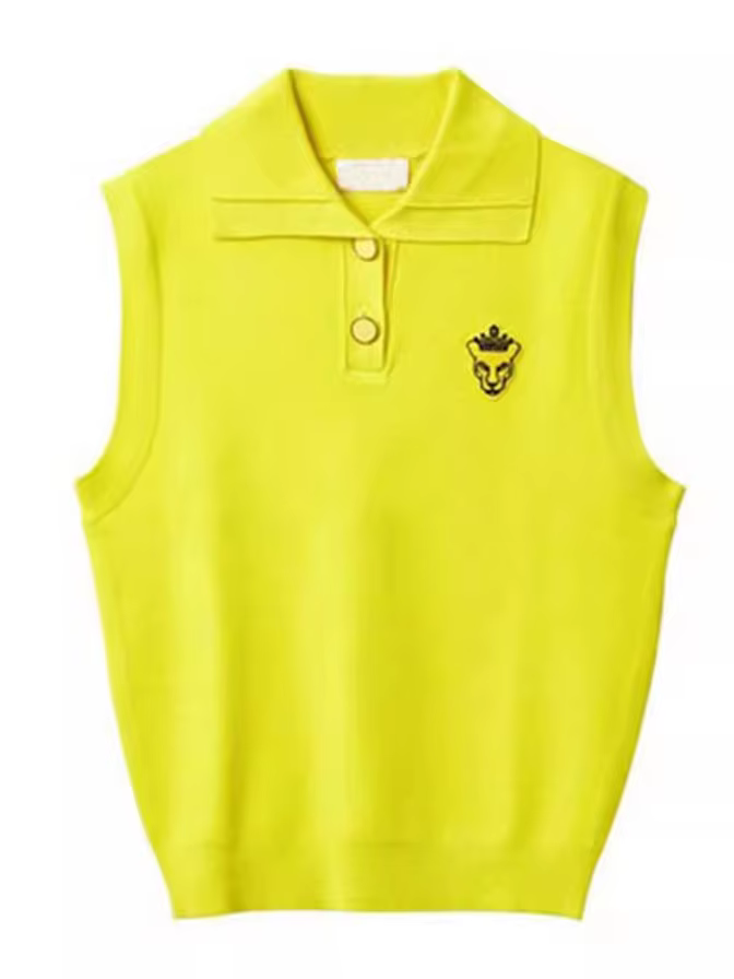 Gilet de golf tricoté pour femme, mode de marque, col à revers, printemps-été, pour l'extérieur