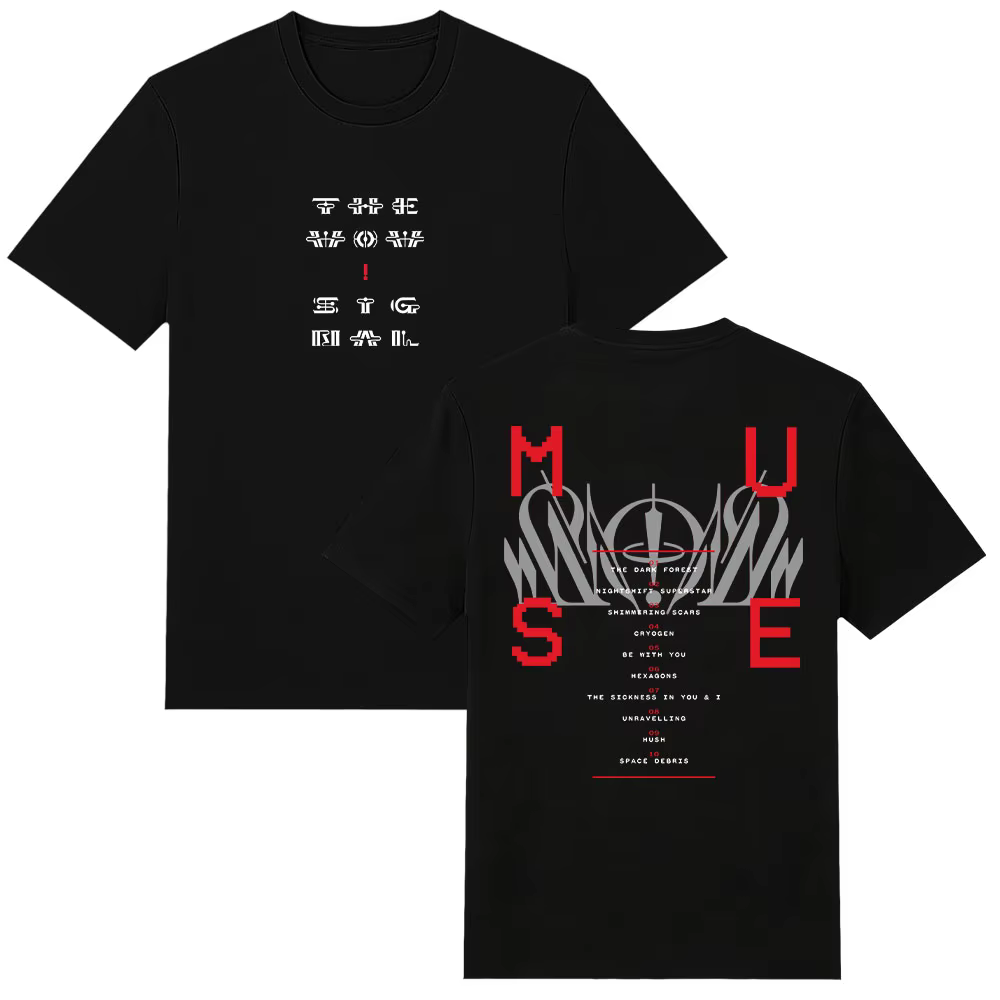 Le Wow! T-shirt Signal Tracklist MUSE Band Vintage pour homme, vêtements graphiques surdimensionnés,