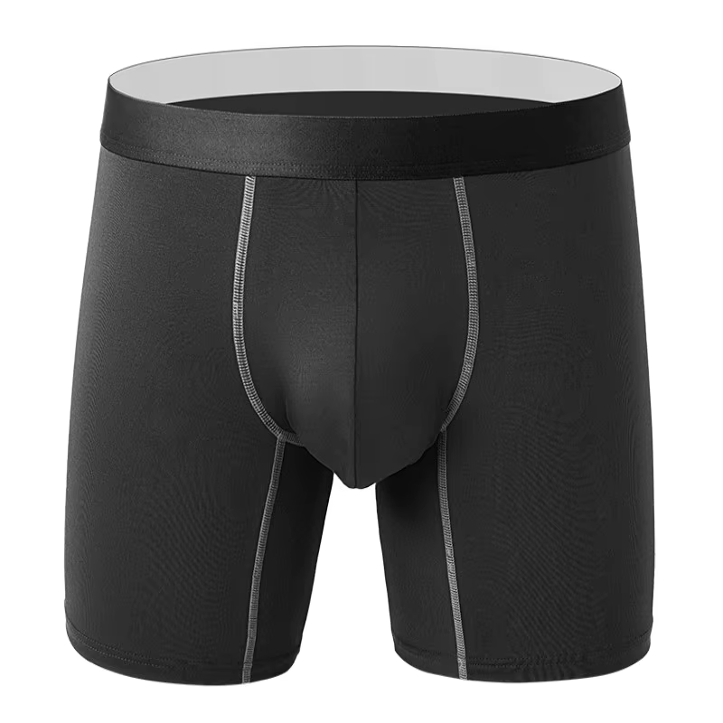 Boxer Long pour hommes, taille européenne, culotte masculine, pantalon à trois points, Sexy, pénis c