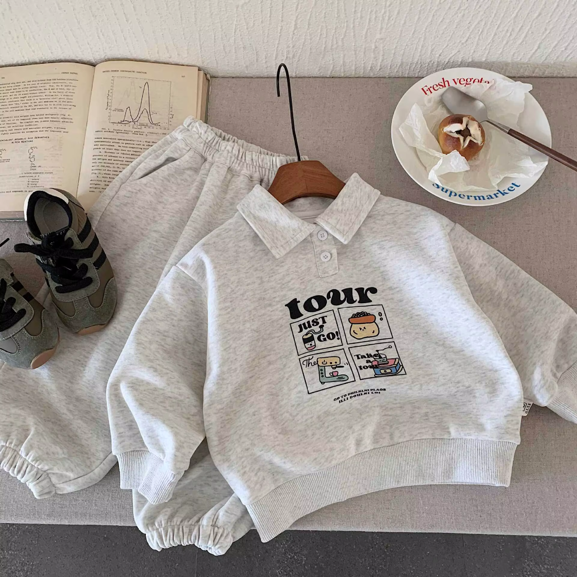 Ensembles de vêtements pour enfants printemps automne dessin animé Polo sweat + pantalon costumes de
