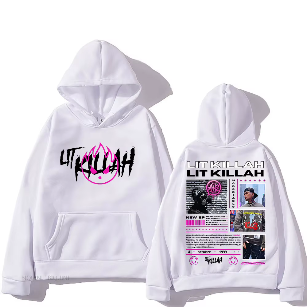 Paulo Londra à capuche LIT Killah Funko Pop Hip Hop décontracté rétro sweat avec capuche polaire vêt