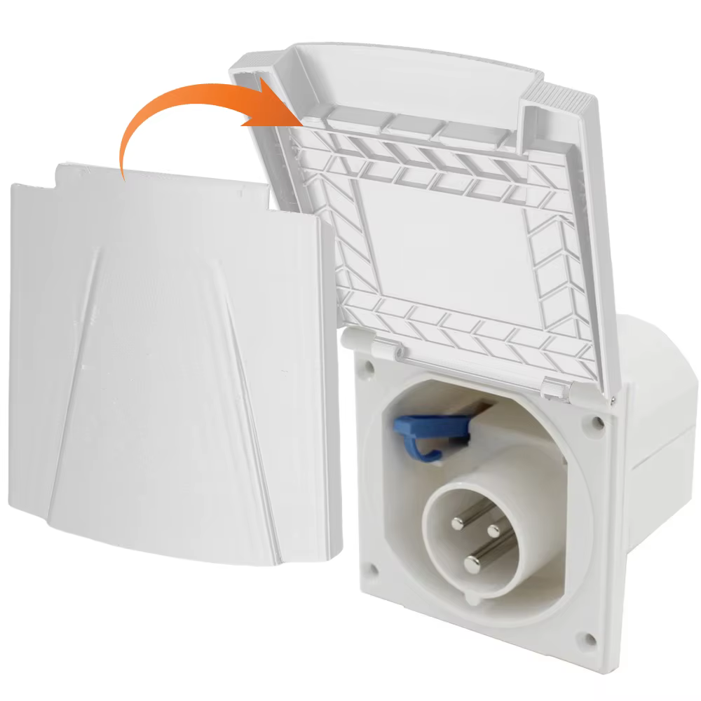 Couvercle de prise électrique pour caravane, 1 pièce, crochet extérieur intégré, crochet extérieur e