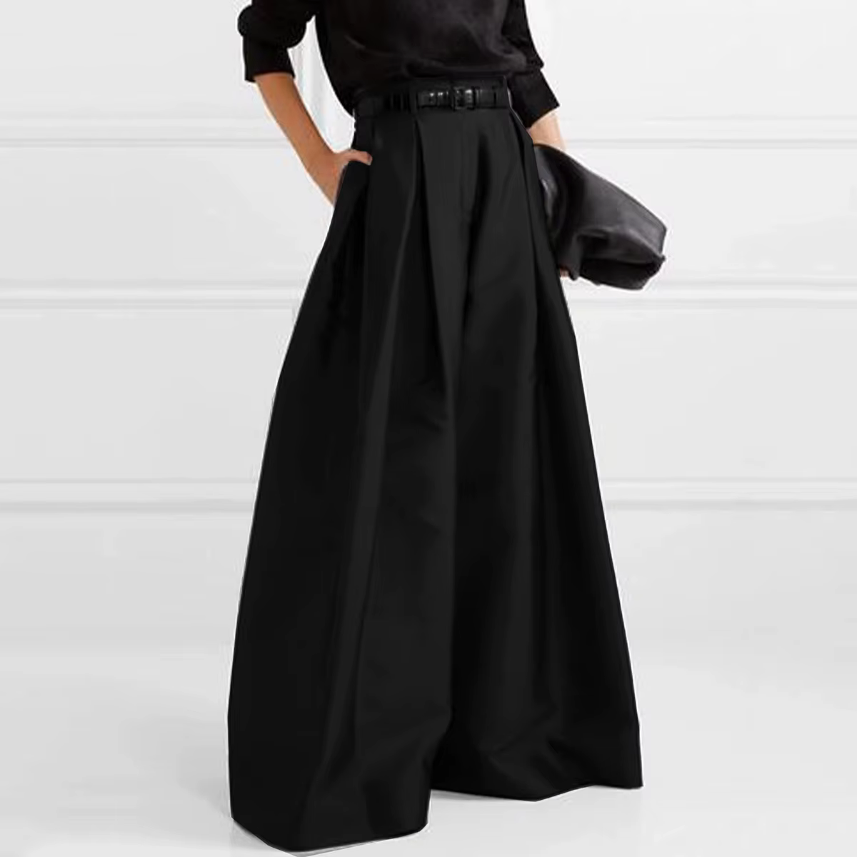 Yeezzi 2025 printemps automne femme mode élégant urbain décontracté ample taille haute couleur unie 