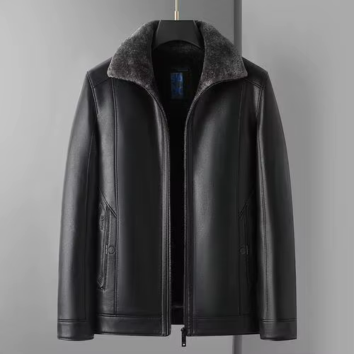 Nouveaux hommes vestes en cuir automne hiver polaire chaud moto manteau mode affaires décontracté ve