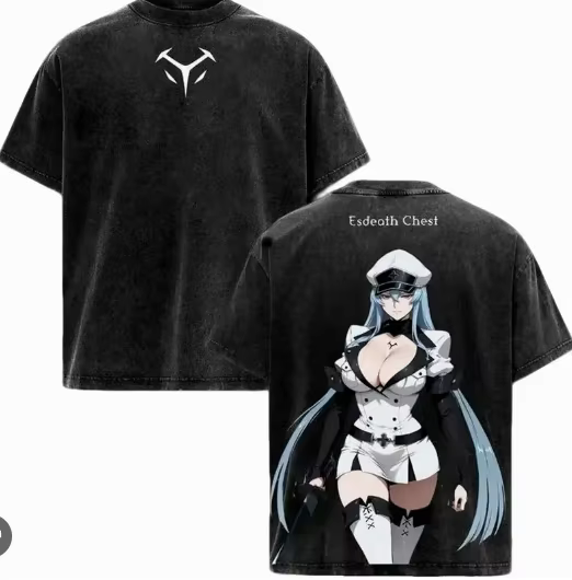 Akame ga Kill! T-shirt délavé personnalisé, Nouveau modèle, T-shirt Anime, Grande taille, Unisexe, C