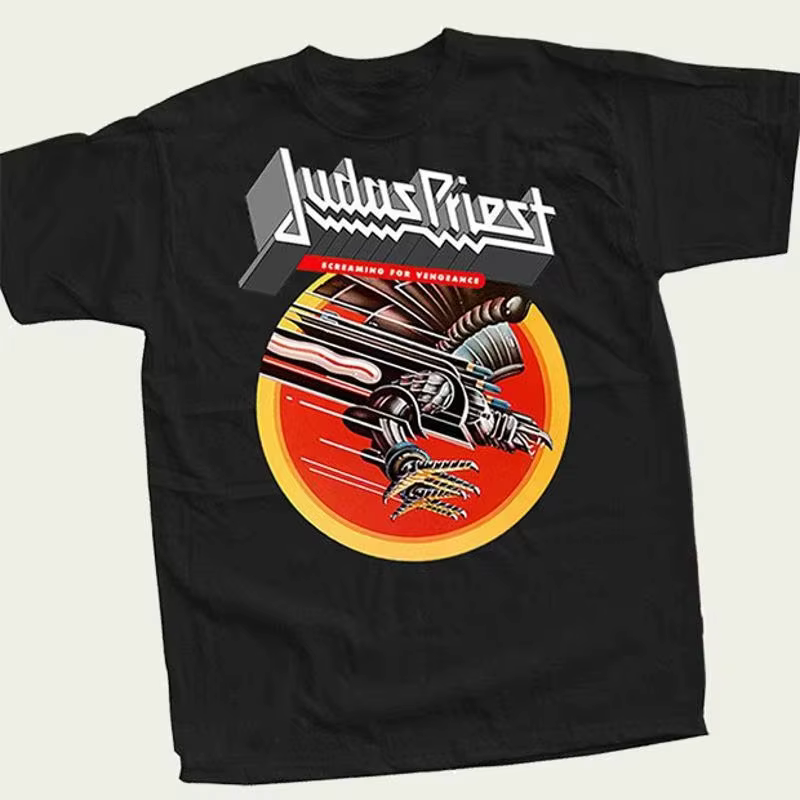 T-shirt rétro Judas Priest Screaming for Vengeance 1982, t-shirt vintage de groupe musical, unisexe,