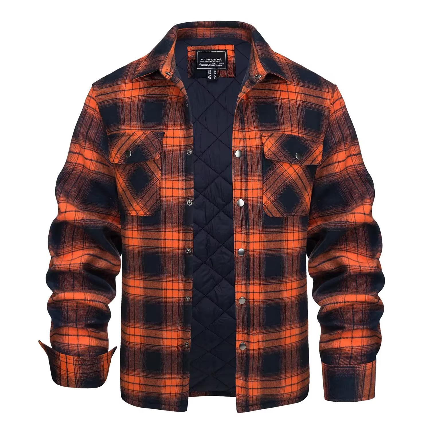 MAGCOMSEN-Chemise en glouton matelassurera pour homme, veste doublée, chemise à carreaux à manches l