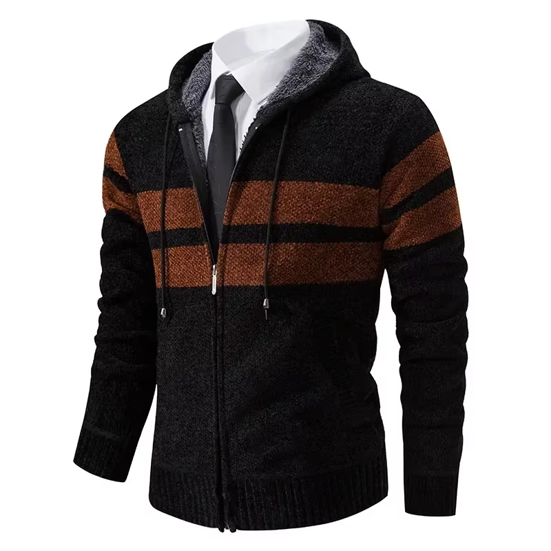 Nouveau 2026 hommes à capuche Cardigans pull manteaux tricoté hommes chandails vestes automne hiver 