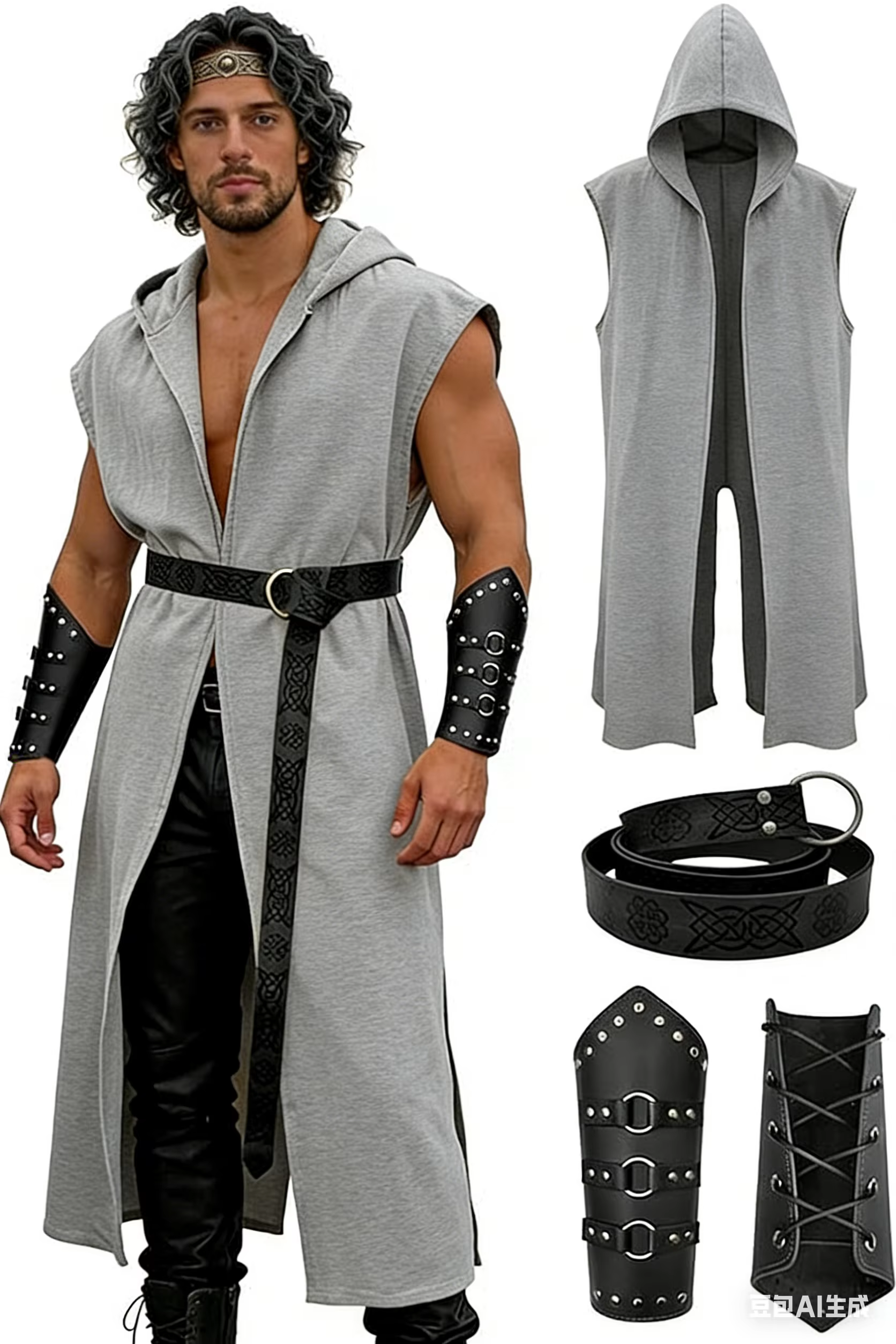 Ensemble de costumes Renaissance pour hommes Verceco – Costume médiéval/Renaissance pour hommes avec