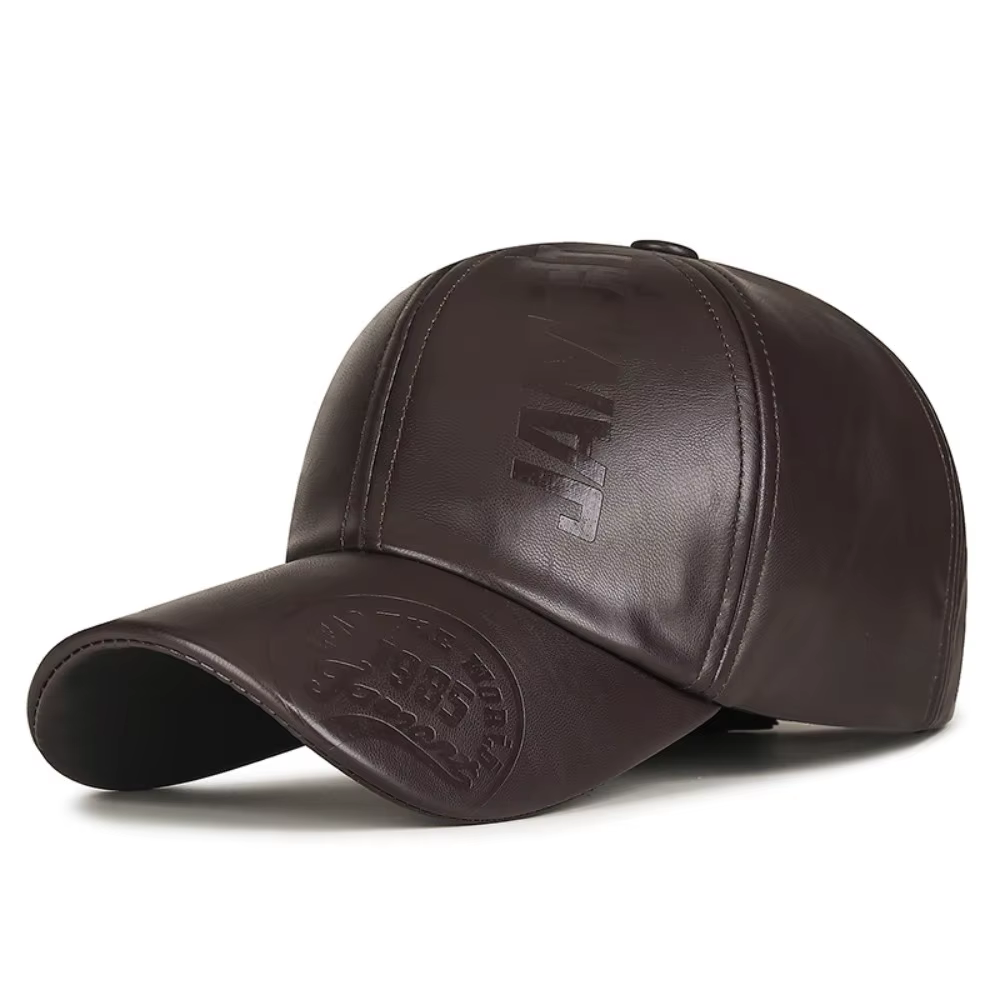 Casquette de baseball réglable en cuir PU pour homme, style vintage, décontractée, rétro, protection