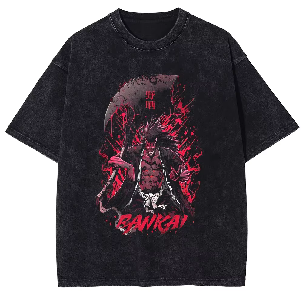 Japon classique Anime BLEACH Zaraki Kenpachi imprimé T-shirt hommes femmes t-shirts occasionnels Sty