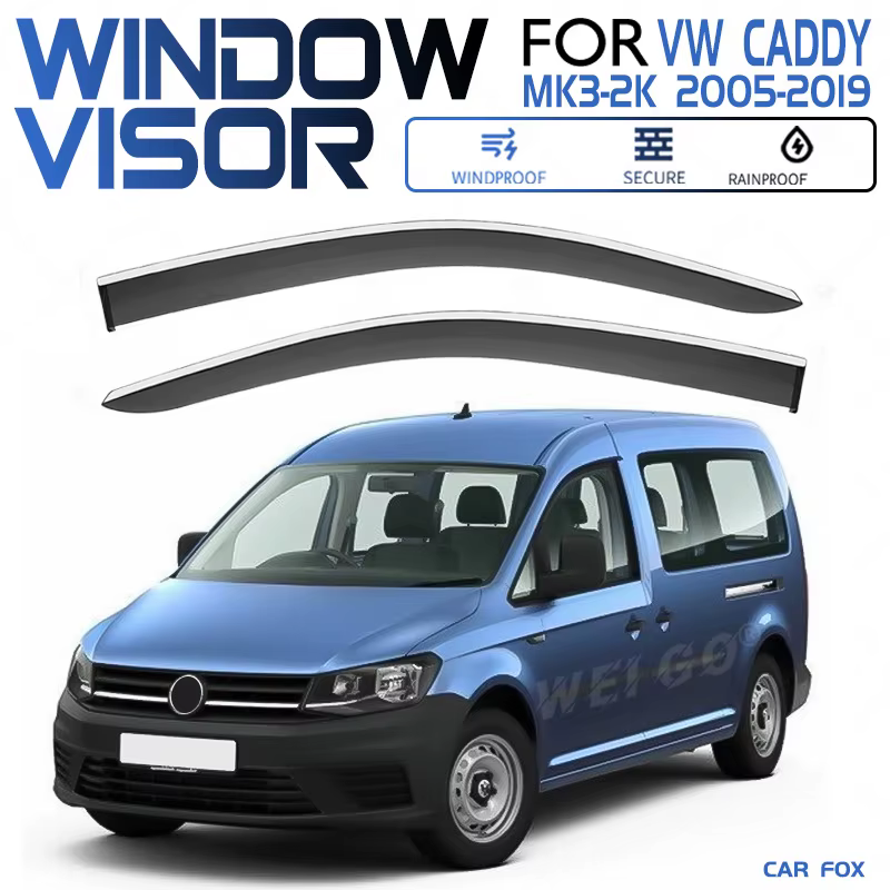 Visière de fenêtre de voiture pour Volkswagen VW Caddy 2005 – 2019, auvent, abri de pare-brise, fenê