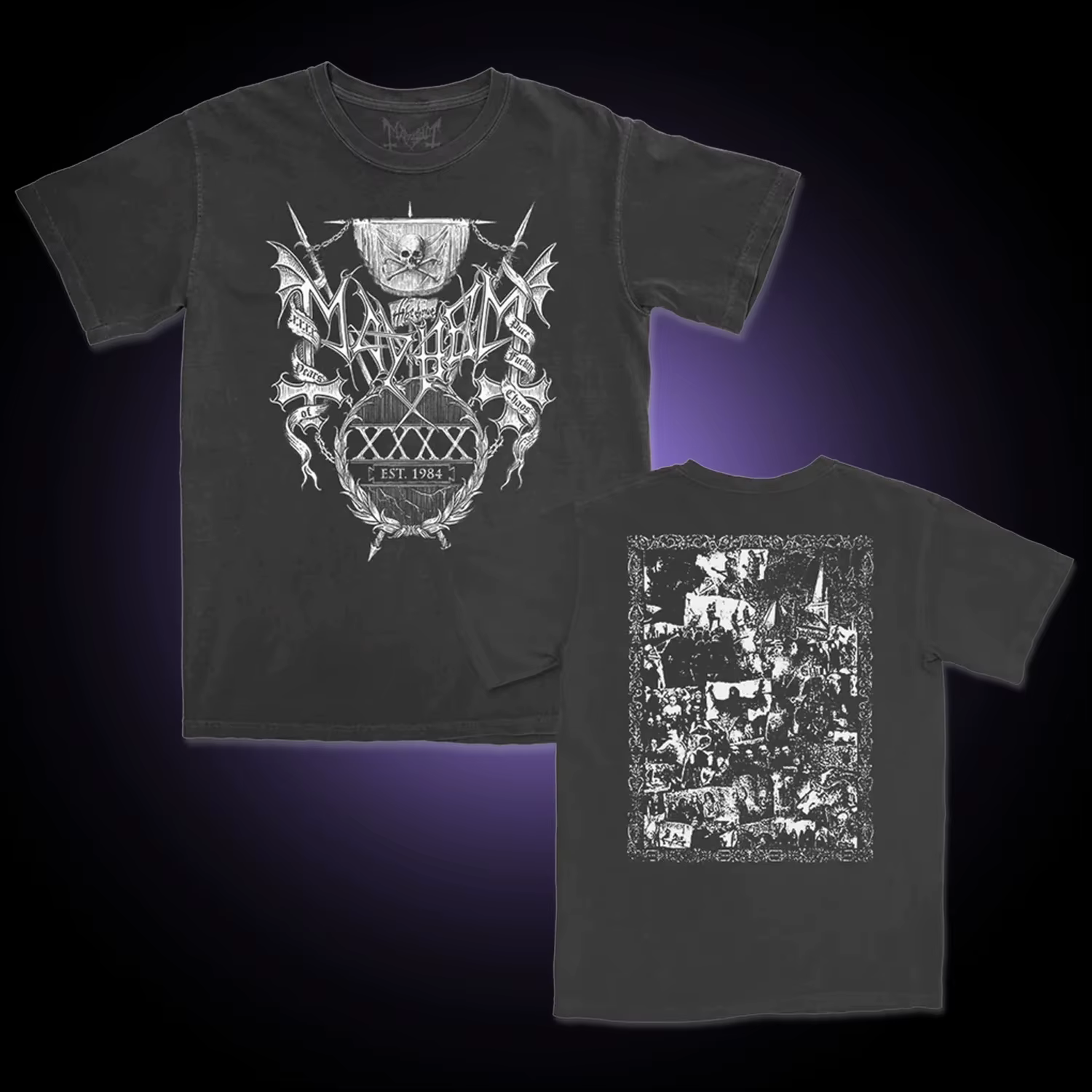 Mayhem Black Metal Band T-shirt Homme Femme Décontracté Pur Coton T-shirt Vintage Mode Col Rond Manc