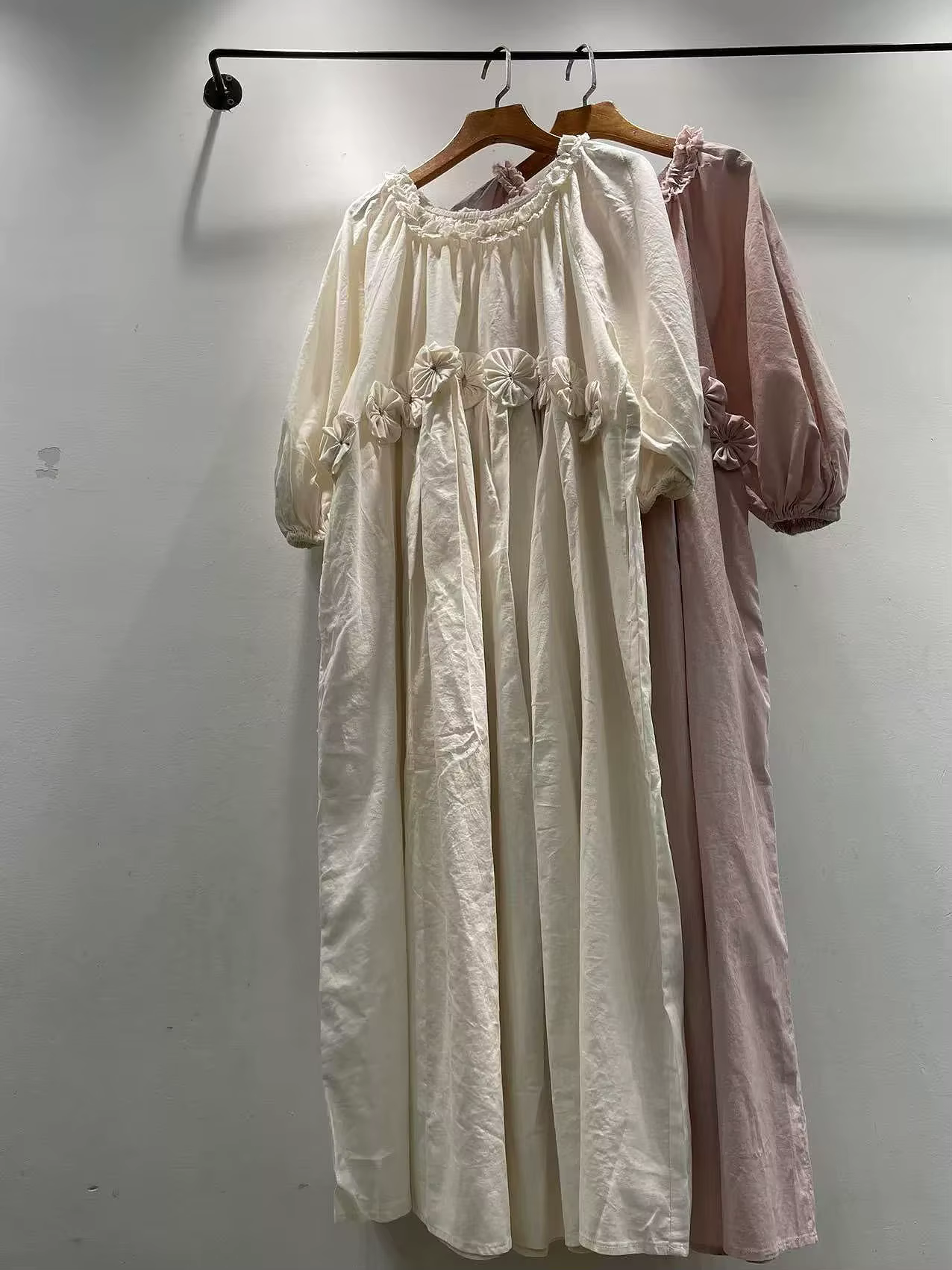 Robe bohème 2026 pour femme, collection printemps, marque originale, patch floral 3D, robe rose et b