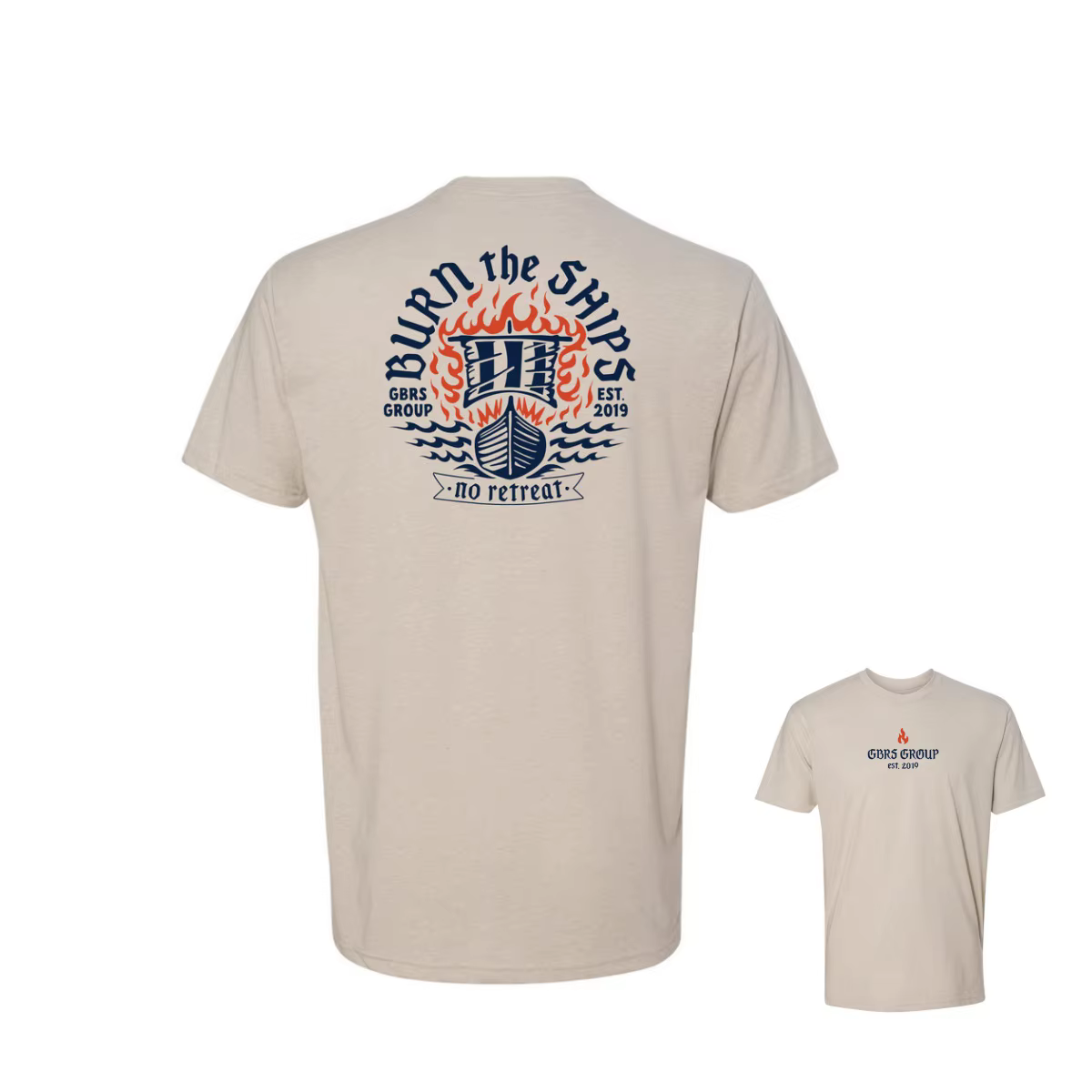 T-shirt décontracté tactique militaire Burn The Ships pour hommes et femmes, hauts de marque de luxe
