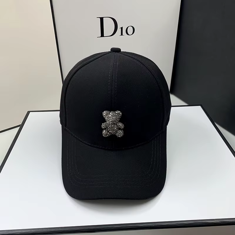Casquette de baseball d'été de créateur de mode pour femmes casquettes de strass ours sauvage coréen