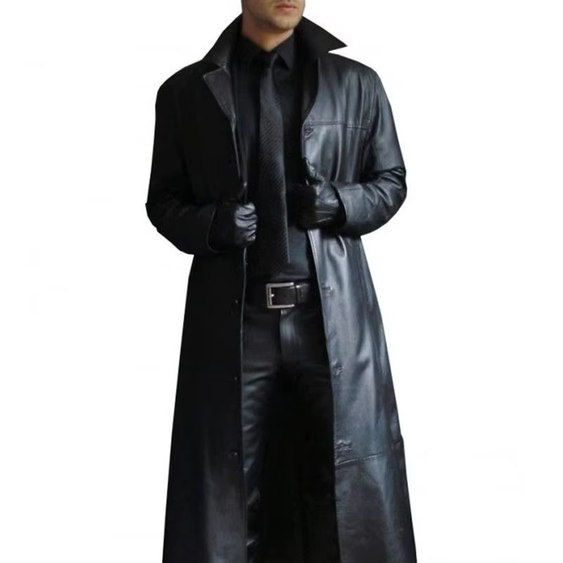 Veste d'automne en Faux cuir pour homme, col rabattu, lisse, coupe-vent, Streetwear, coupe cintrée, 