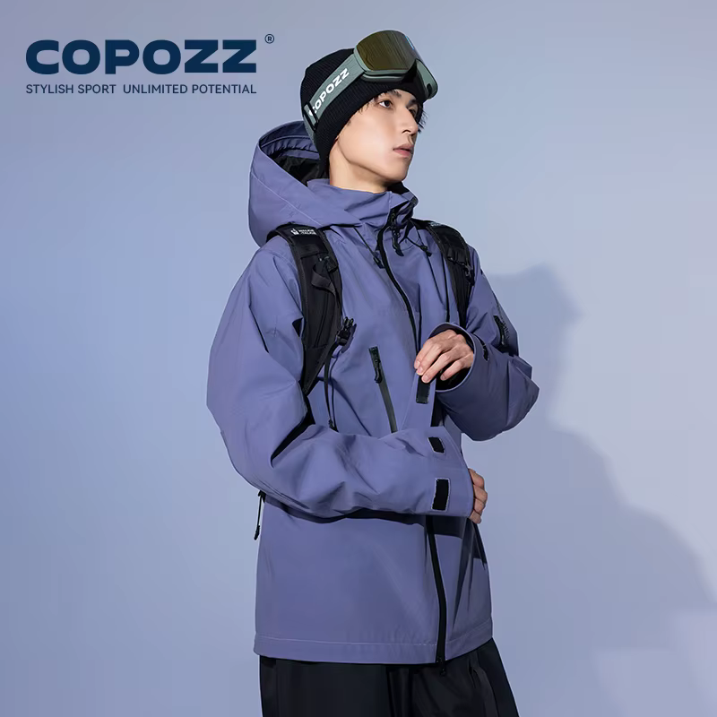 COPOZZ veste de Ski femmes homme vêtements de Ski à capuche coupe-vent hiver salopette à capuche imp