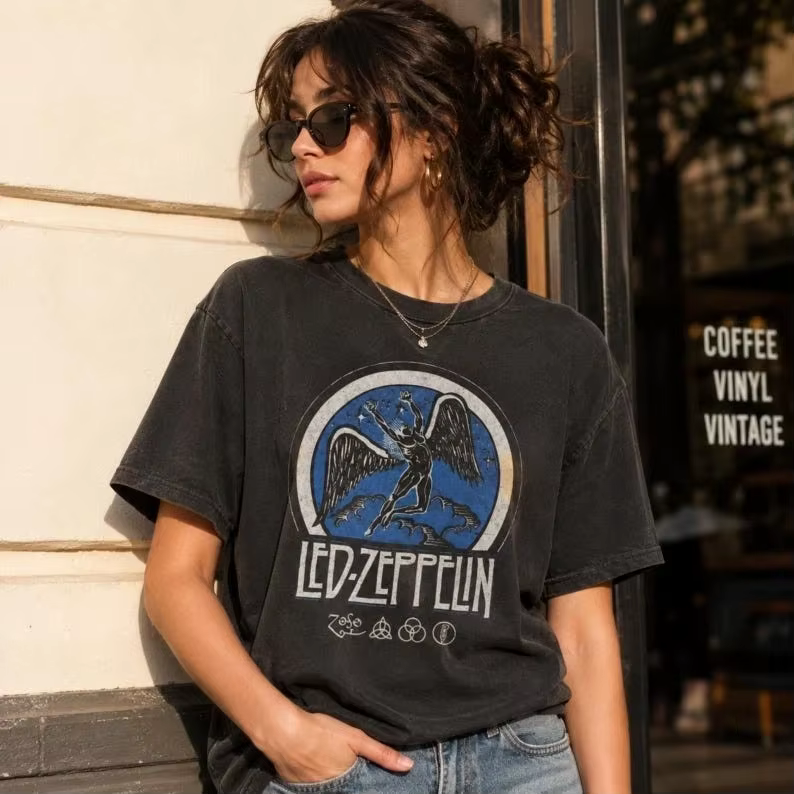 T-shirt de la tournée Led Zeppelin été 2026, chemise de la tournée 1975 pour hommes - Cadeau pour le