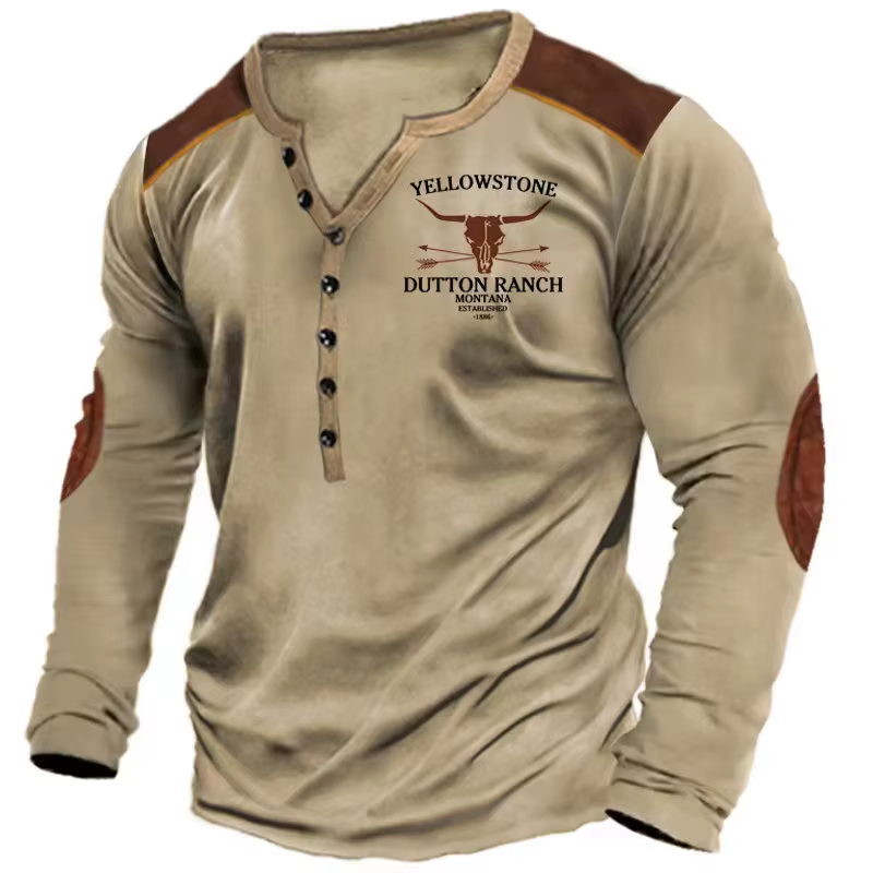 T-shirt manches longues pour hommes, Vintage, parc National Yellowstone, T-Shirts graphiques avec le