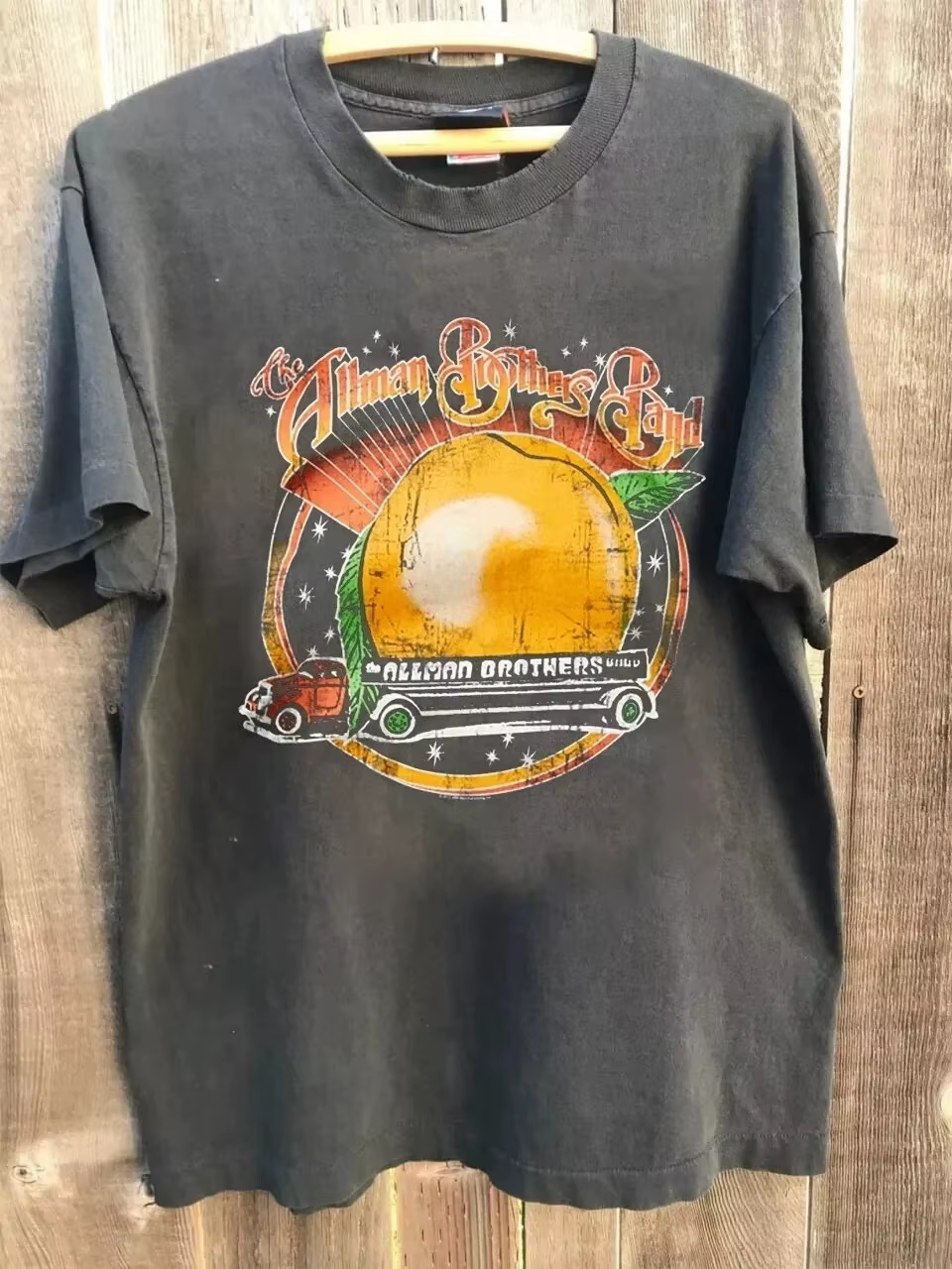 T-shirt unisexe en charbon de bois de style classique The Allman Brothers Band, réédition du t-shirt