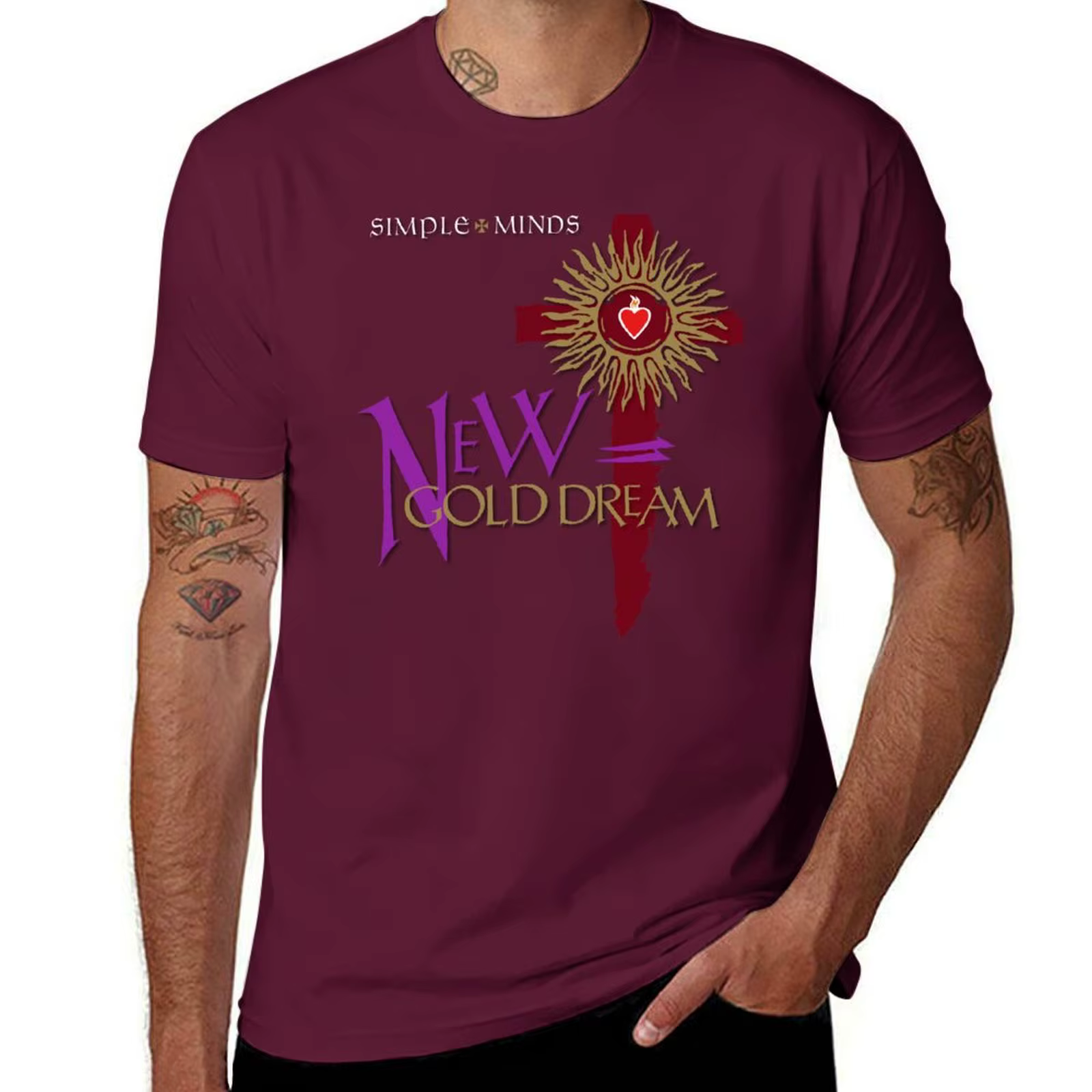 Simple Minds - New Gold Dream 40 T-shirts vierges, T-shirts graphiques, T-shirts à motifs animaliers