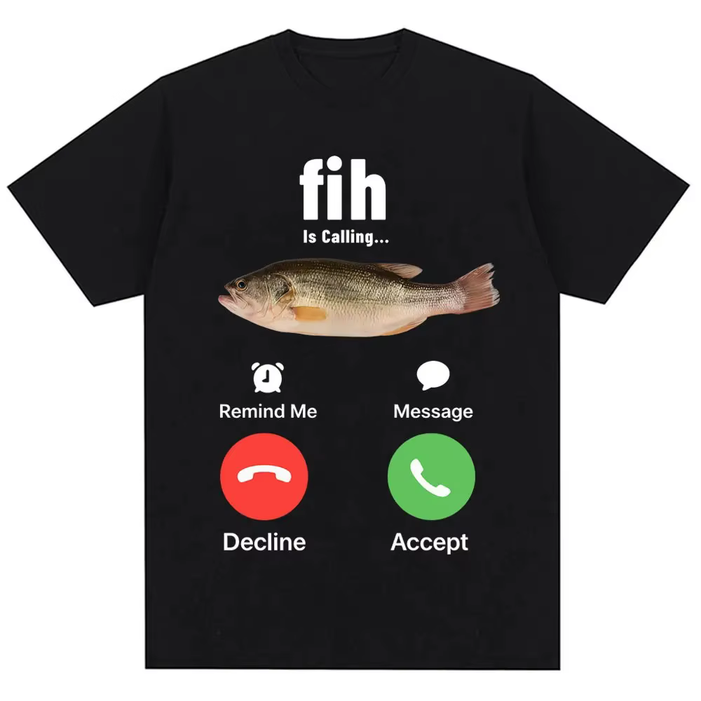 T-shirt humoristique « Fih Is Calling Meme » pour hommes et femmes, haute qualité, style Harajuku Ka