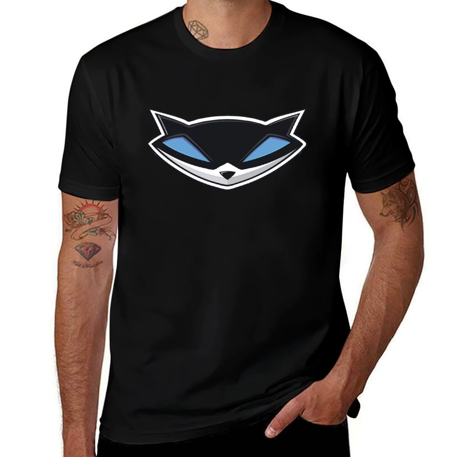 Sly Cooper Logo T-Shirt T-Shirt homme designer homme T-Shirt coton noir coton t-shirt uni pour homme