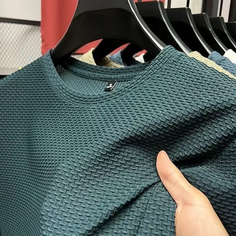 T-shirt respirant haut de gamme en soie glacée pour homme, idéal pour la randonnée, la course, le cy