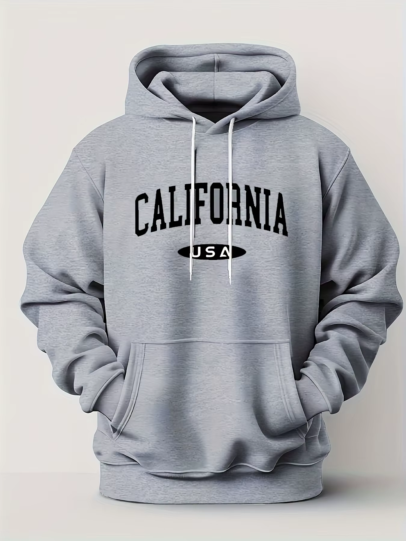 Sweat à capuche California avec poche avant, manches longues, style décontracté streetwear, sportif,