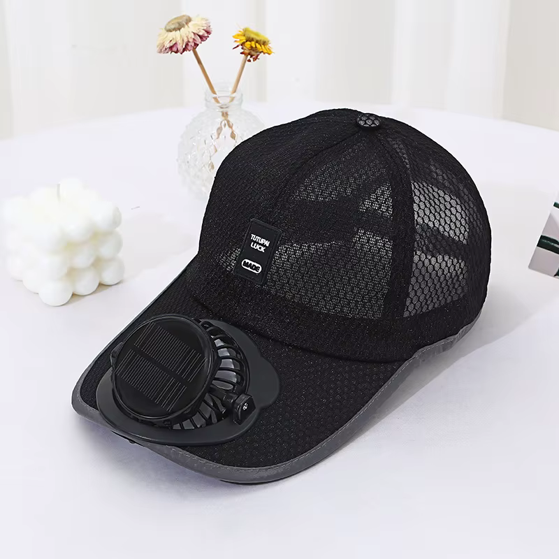 Casquette solaire avec ventilateur, respirante en maille, protection solaire, chapeau de baseball d'