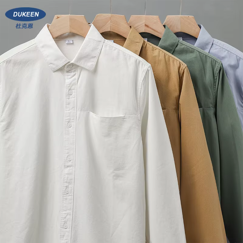 Dukeen chemise à manches longues hommes printemps et automne coton Senior sens de décontracté couleu